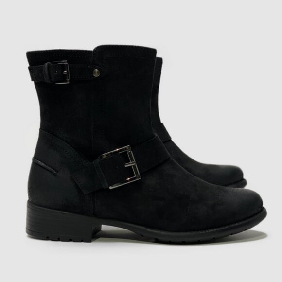 Clarks Plaza Float Combat Boots Moto Ankle Booties - Picture 1 of 17